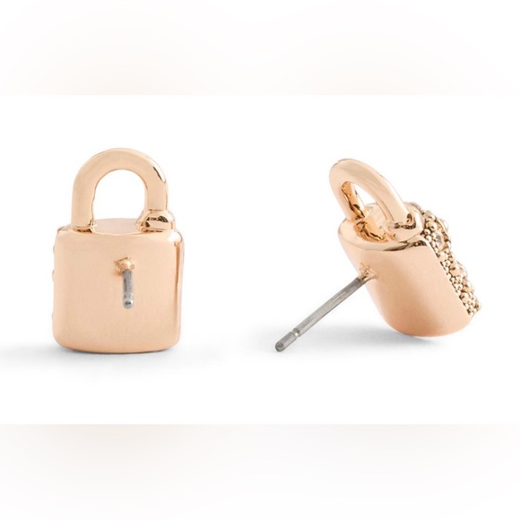 Coach rose Gold Lock Earrings - Picture 4 of 5